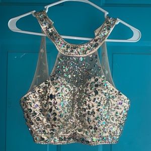 Gold, Pink Homecoming Dress, 2 piece